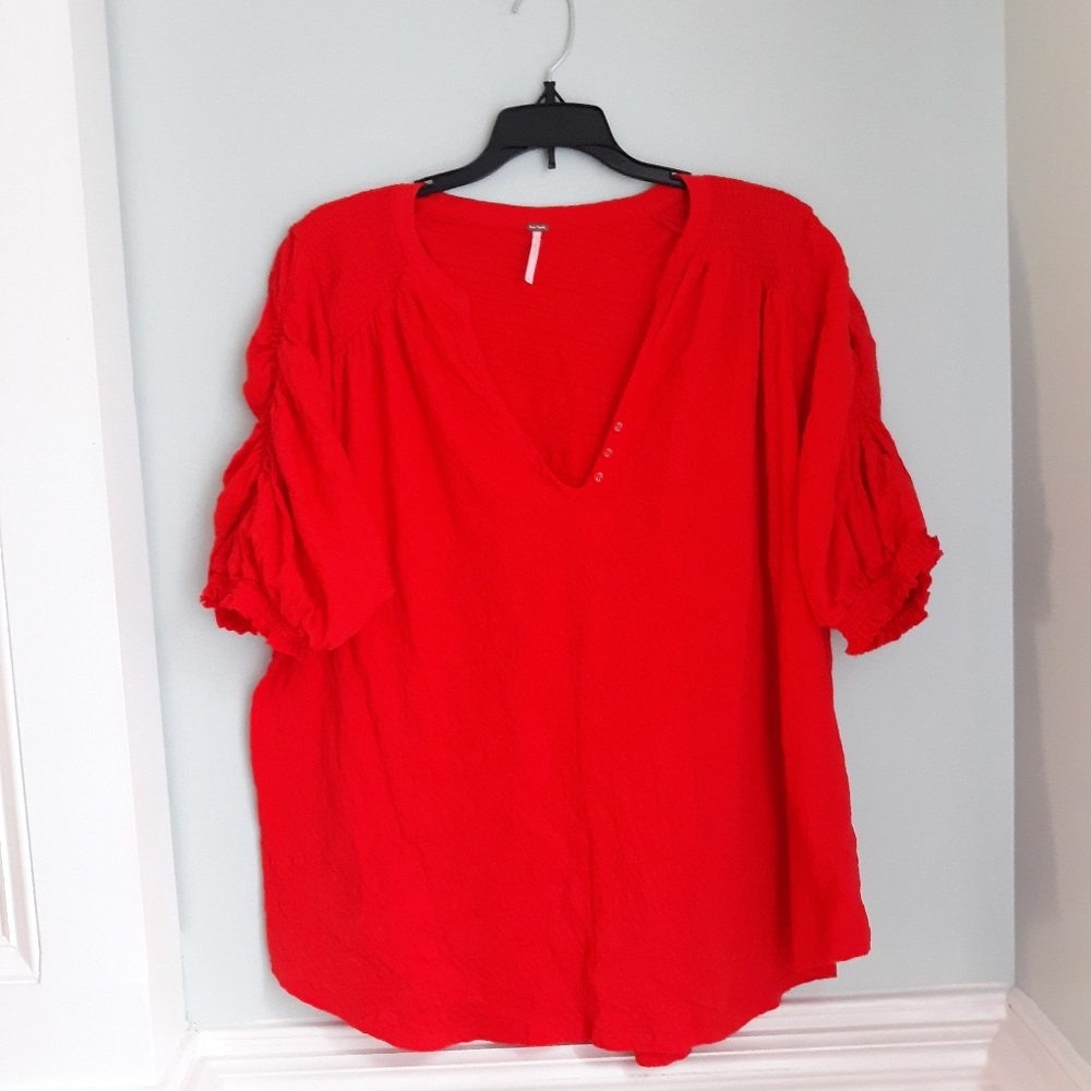 FREE PEOPLE orange blouse, Large